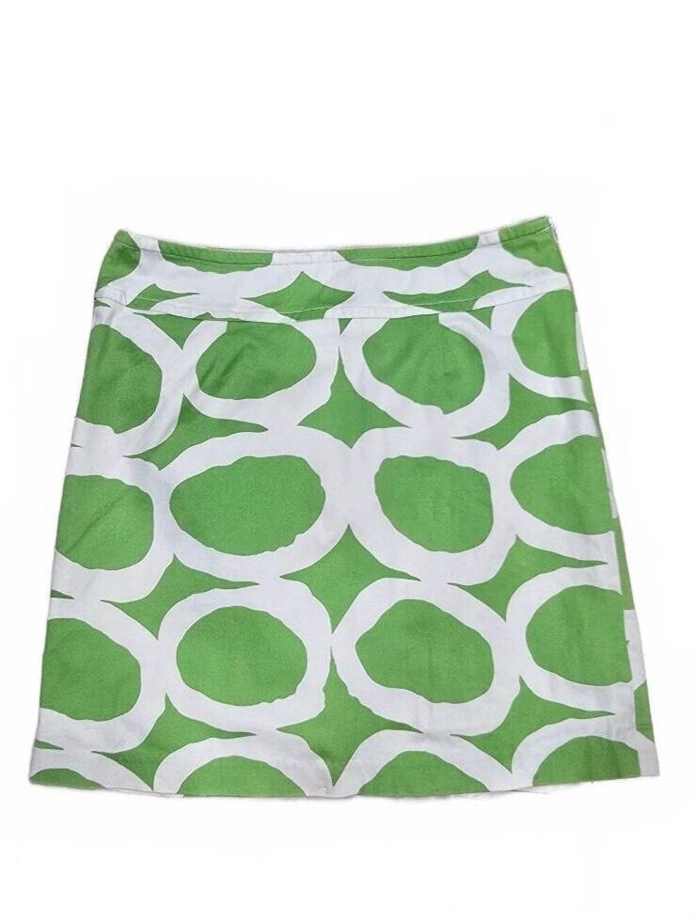 Skirtin Around Green and White Cotton Blend Mini Skirt Size 4